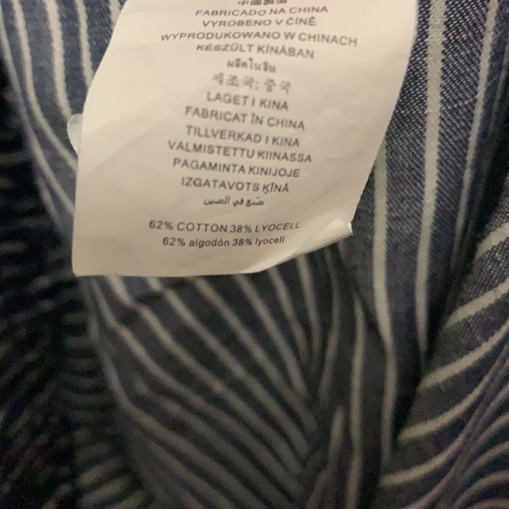 Michael Kors Cropped Blue‑White Striped Drawstring Pants Size M - Picture 5 of 5